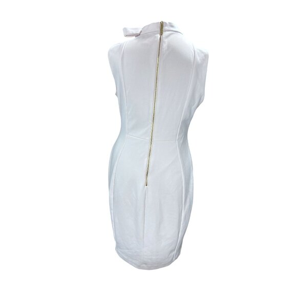 Calvin Klein Light Pink Sleeveless Sheath Dress With Bow Accent Neckline Size 10 - Picture 3 of 11